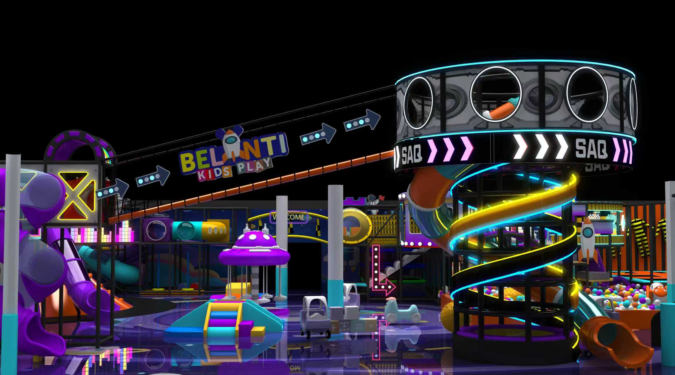 Space Theme Trampoline Park & Indoor Playground Hybrid Solution